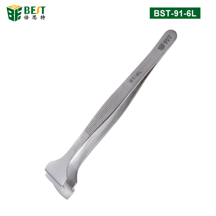 BST-91-6L SA 晶元鑷子 加厚不銹鋼晶元鑷子 302不銹鋼材 拋光噴砂啞光夾具高硬度鑷子