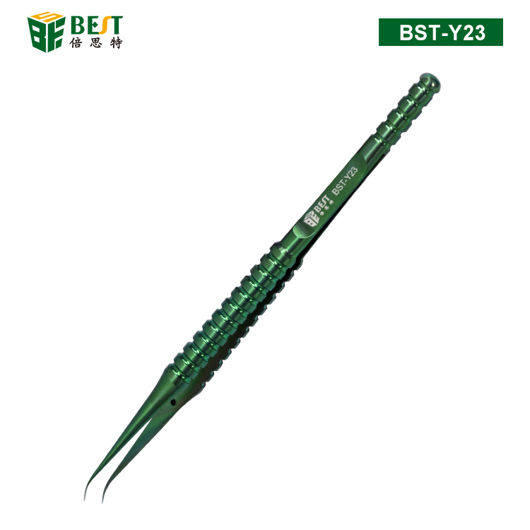 BST-Y23 手機維修指紋飛線鑷子 鈦合金手機維修鑷子 精密指紋飛線鑷子 彎尖手工打磨超硬特尖