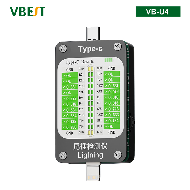 VB-U4 全自動(dòng)尾插檢測(cè)儀 免拆手機(jī)充電排線尾插測(cè)試儀 雙接口超長(zhǎng)待機(jī)智能測(cè)試蘋果安卓手機(jī)平板電腦